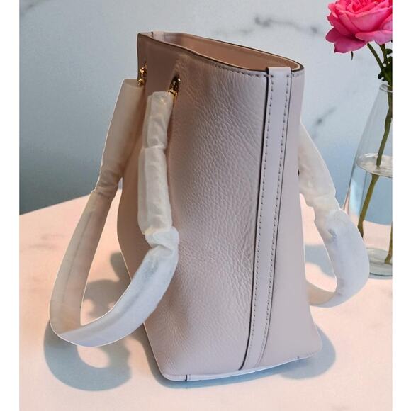 Michael Kors Jet Set Medium Leather Front Zip Chain Tote Powder Blush NWT - Picture 4 of 16